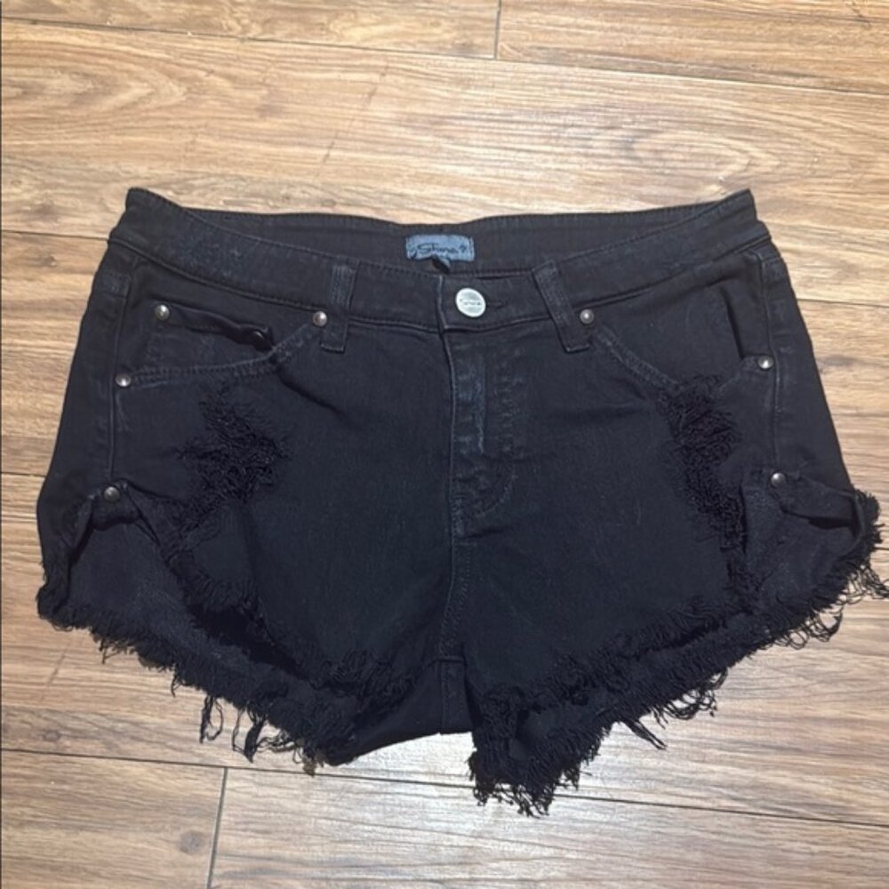 Shore Brand Black Distressed Denim Shorts